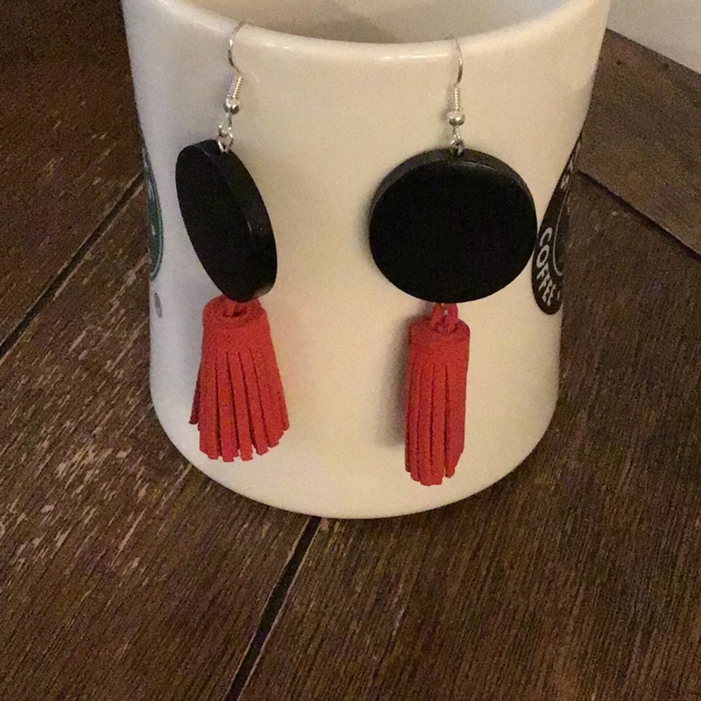 Cute red and black earrings